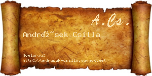 Andrásek Csilla névjegykártya