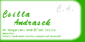 csilla andrasek business card